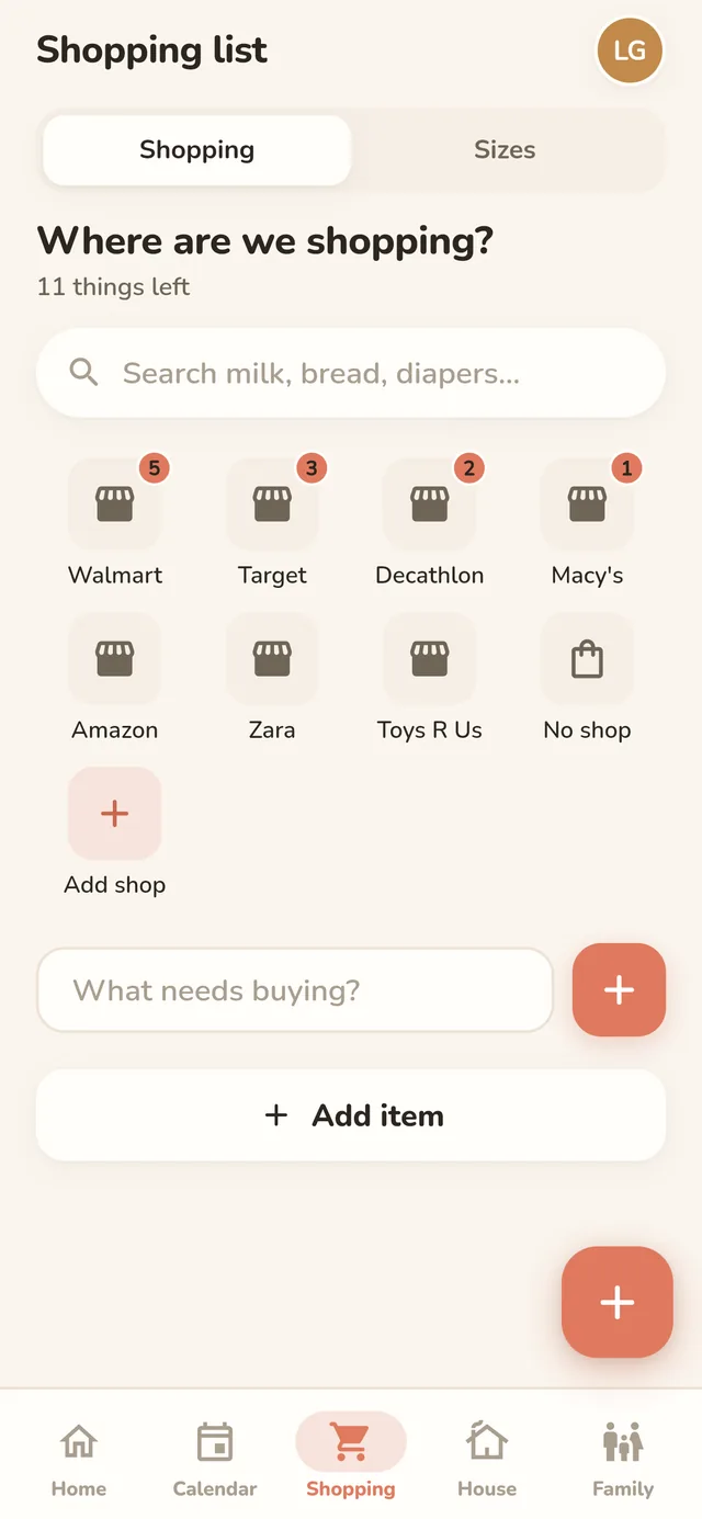 Llista de la compra organitzada per botiga